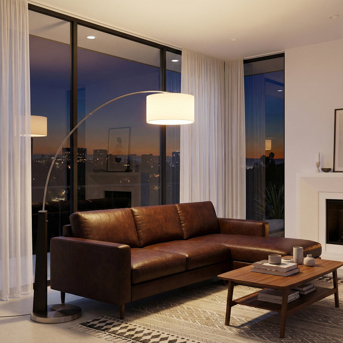 Taper 1 Light Arc Floor Lamp by Nova of California – view 3