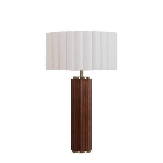 Tambo Table Lamp, Scallop Shade by Nova of California, Dark Walnut – view 1