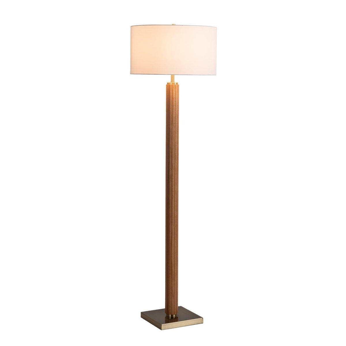 Tambo Floor Lamp, Walnut and Brass by Nova of California, Natural Ash – view 12