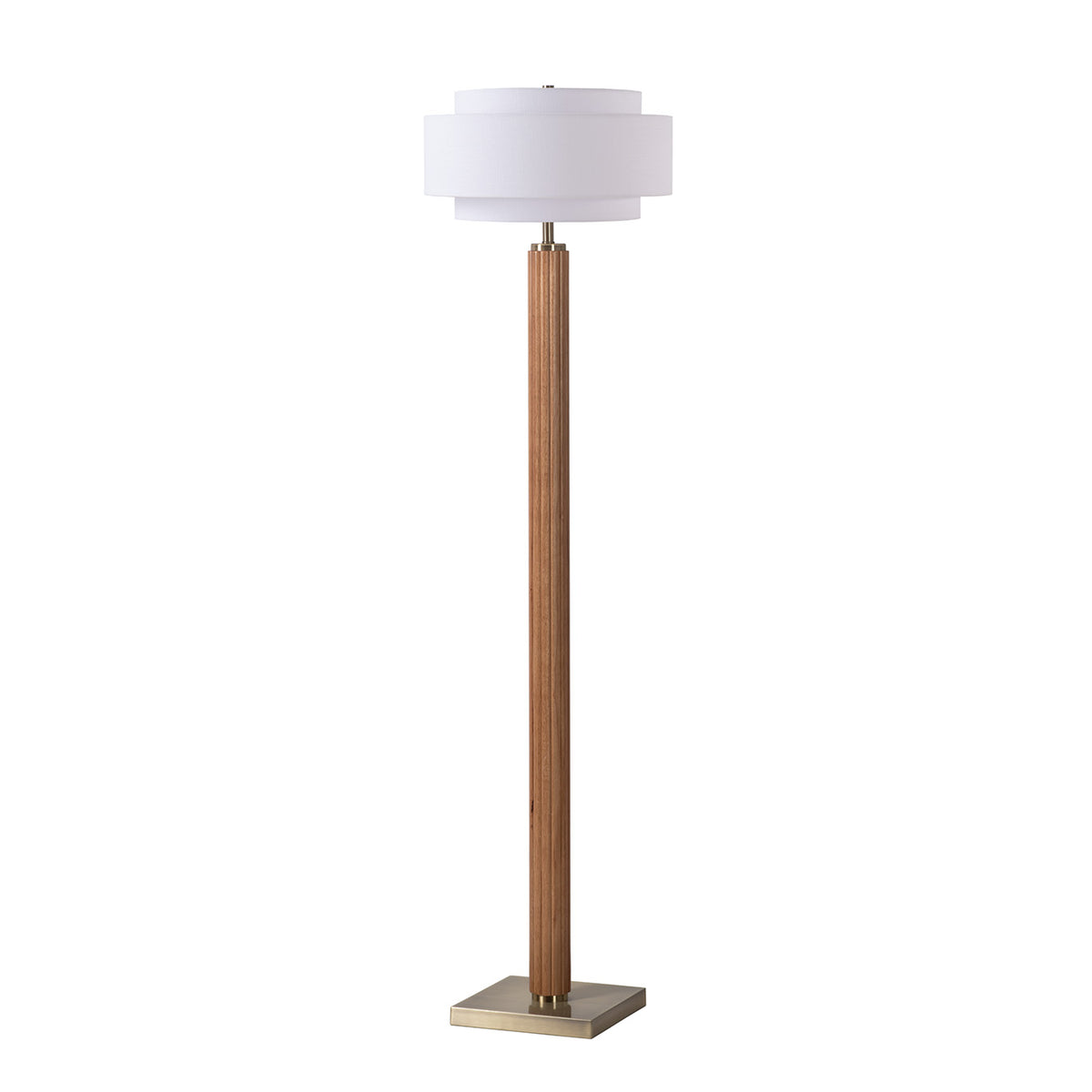 Tambo Floor Lamp, Coronado Linen Shade by Nova of California, Natural Ash – view 1