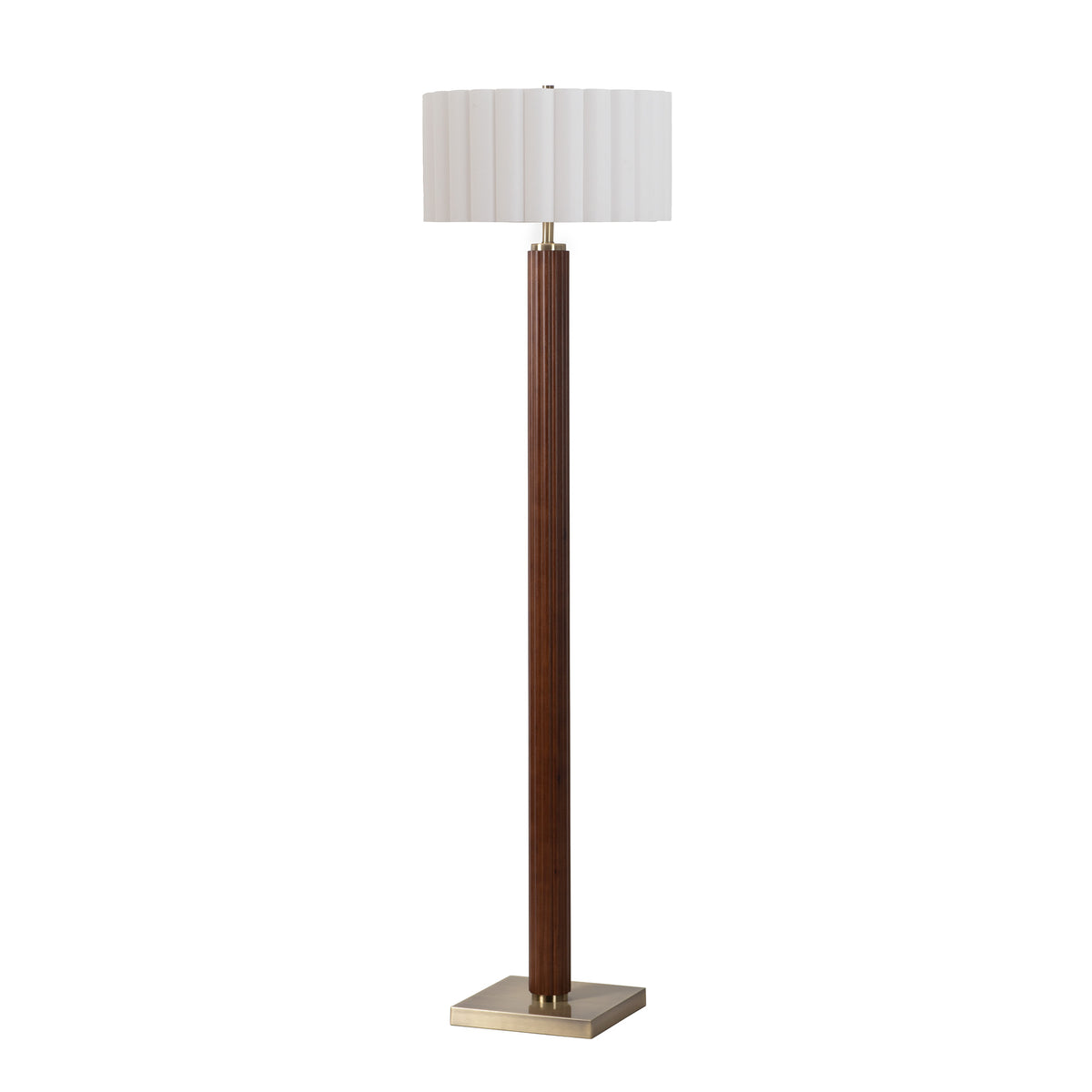 Tambo Floor Lamp, Scallop Shade by Nova of California, Dark Walnut – view 1