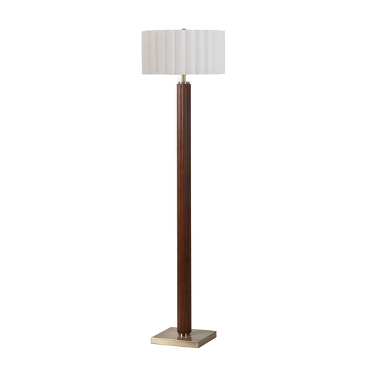 Tambo Floor Lamp, Scallop Shade by Nova of California, Dark Walnut – view 1