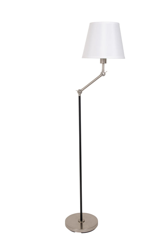 House of Troy Taylor Adjustable Floor Lamp in Black/Satin Nickel