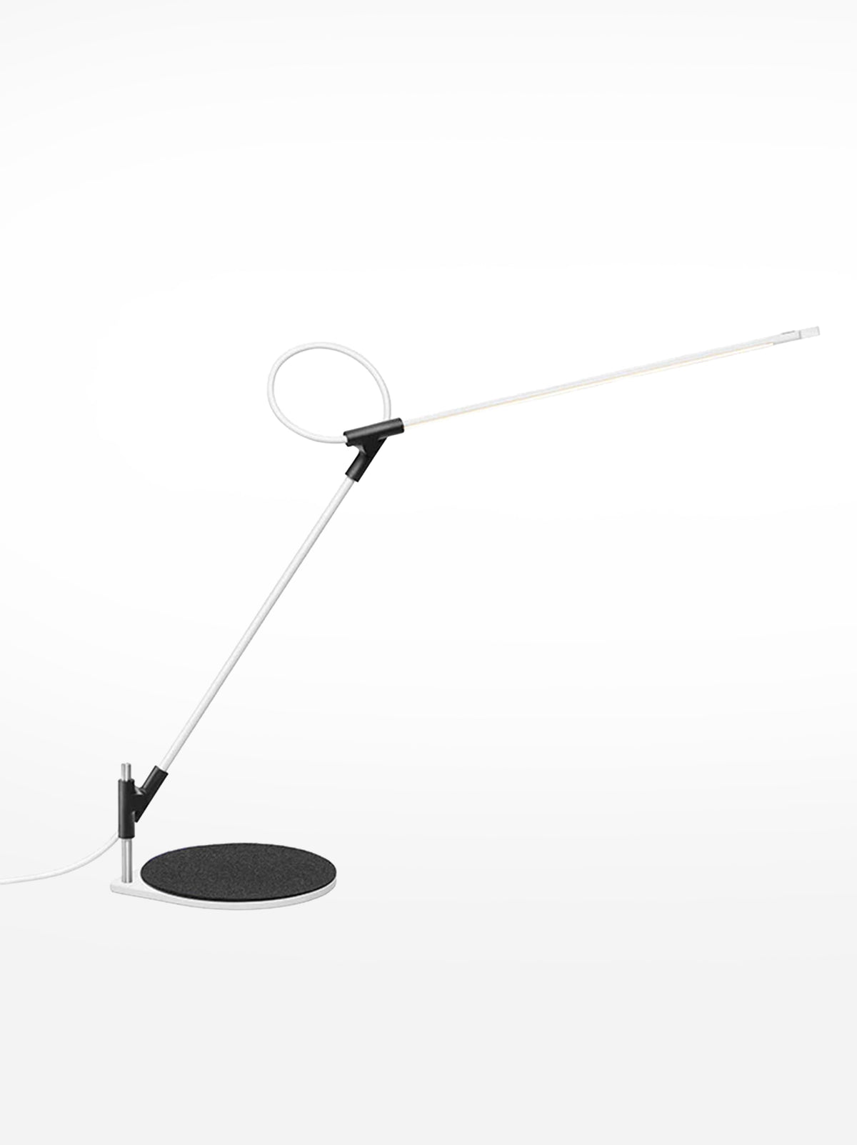 Superlight table lamp in white on a plain background