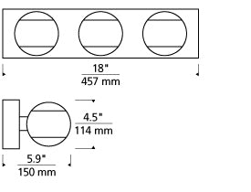 Visual Comfort Oko 3 Light Led Bath Light Aged Brass