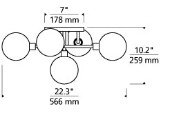 Ceiling Light 5 Globe Flush Mount LED by Visual & Comfort & Co