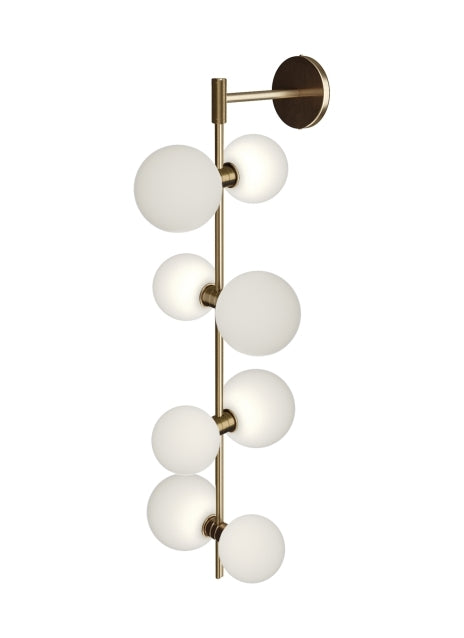Modernrail Wall Sconce Glass Orbs by Visual & Comfort & Co