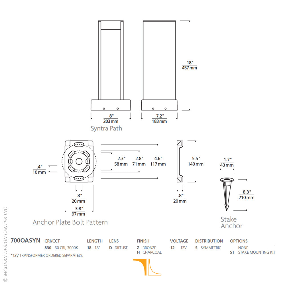 Visual Comfort Syntra Led Outdoor Path Charcoal