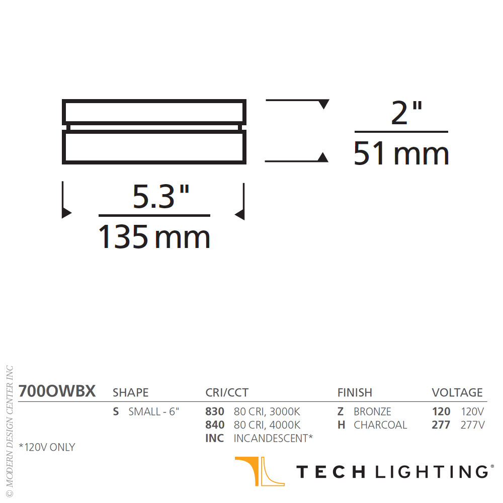 Boxie Small LED Outdoor Wall Ceiling by Visual & Comfort & Co