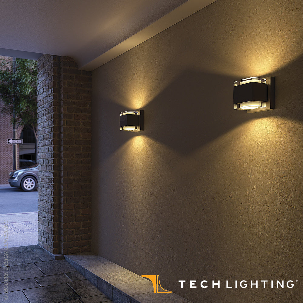 Voto 8-inch Bronze LED Outdoor Wall Light For Homes Businesses by Visual & Comfort & Co