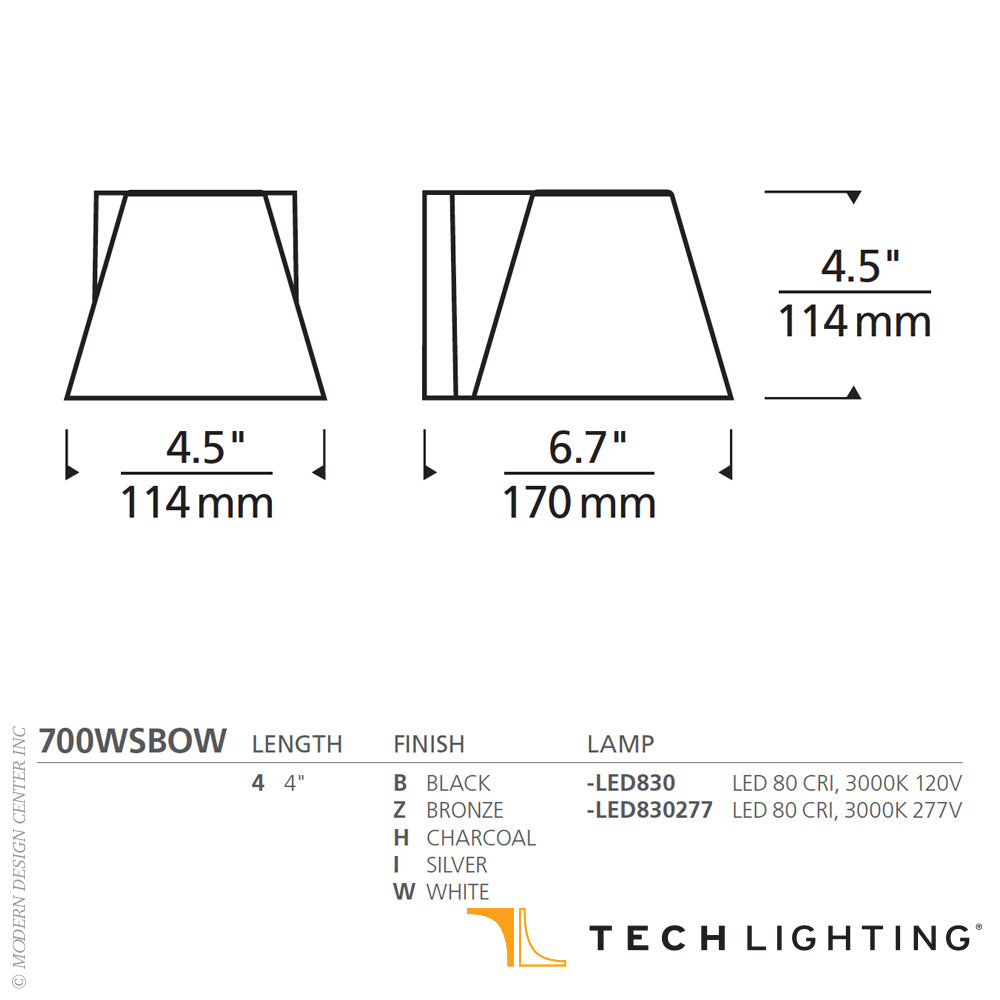 Bowman 4-inch Outdoor LED Wall Light Mid Century Sconce by Visual & Comfort & Co