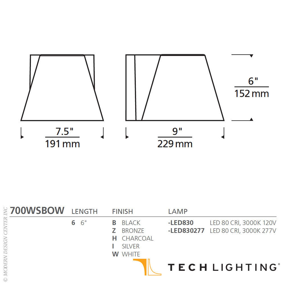 Bowman 6-inch LED Outdoor Wall Sconce by Visual & Comfort & Co