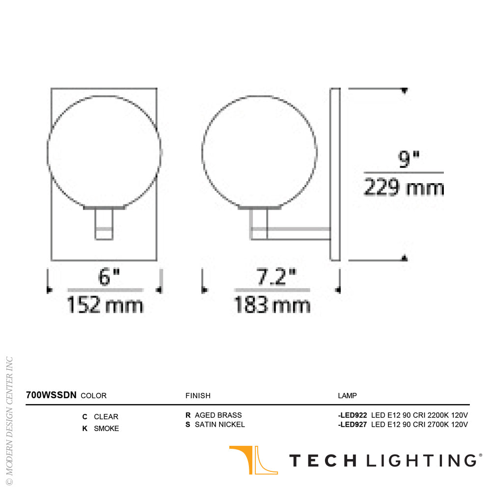 Sedona LED Glass Wall Sconce by Visual & Comfort & Co