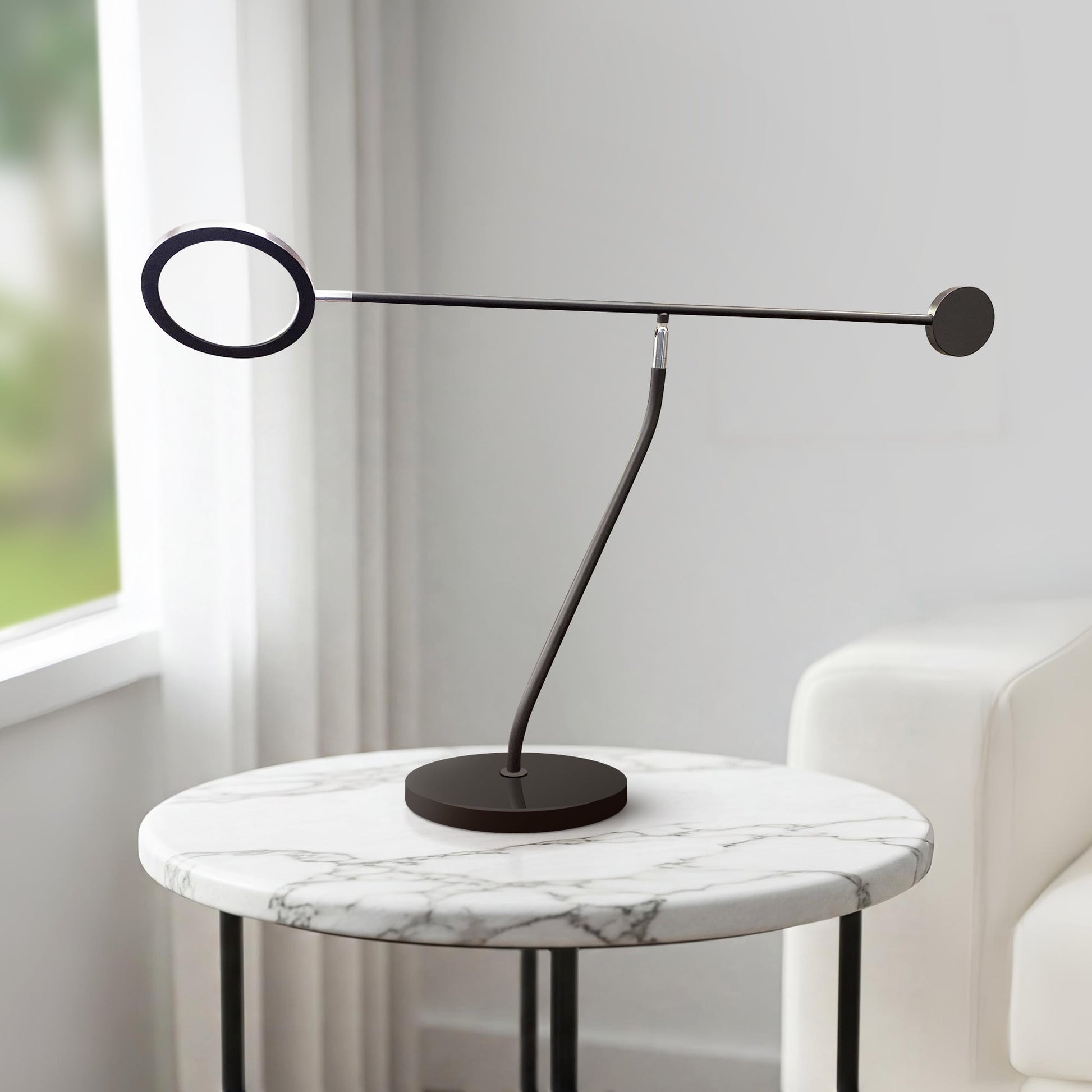 Table Lamp Black and Chrome by Finesse Decor TL-AS25-1B