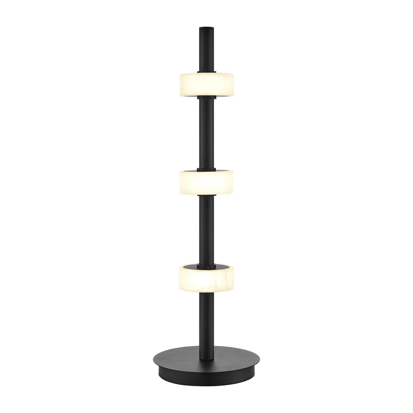 Aluminum and Spanish Alabaster Table Lamp Black by Finesse Decor TL-DS25-1B