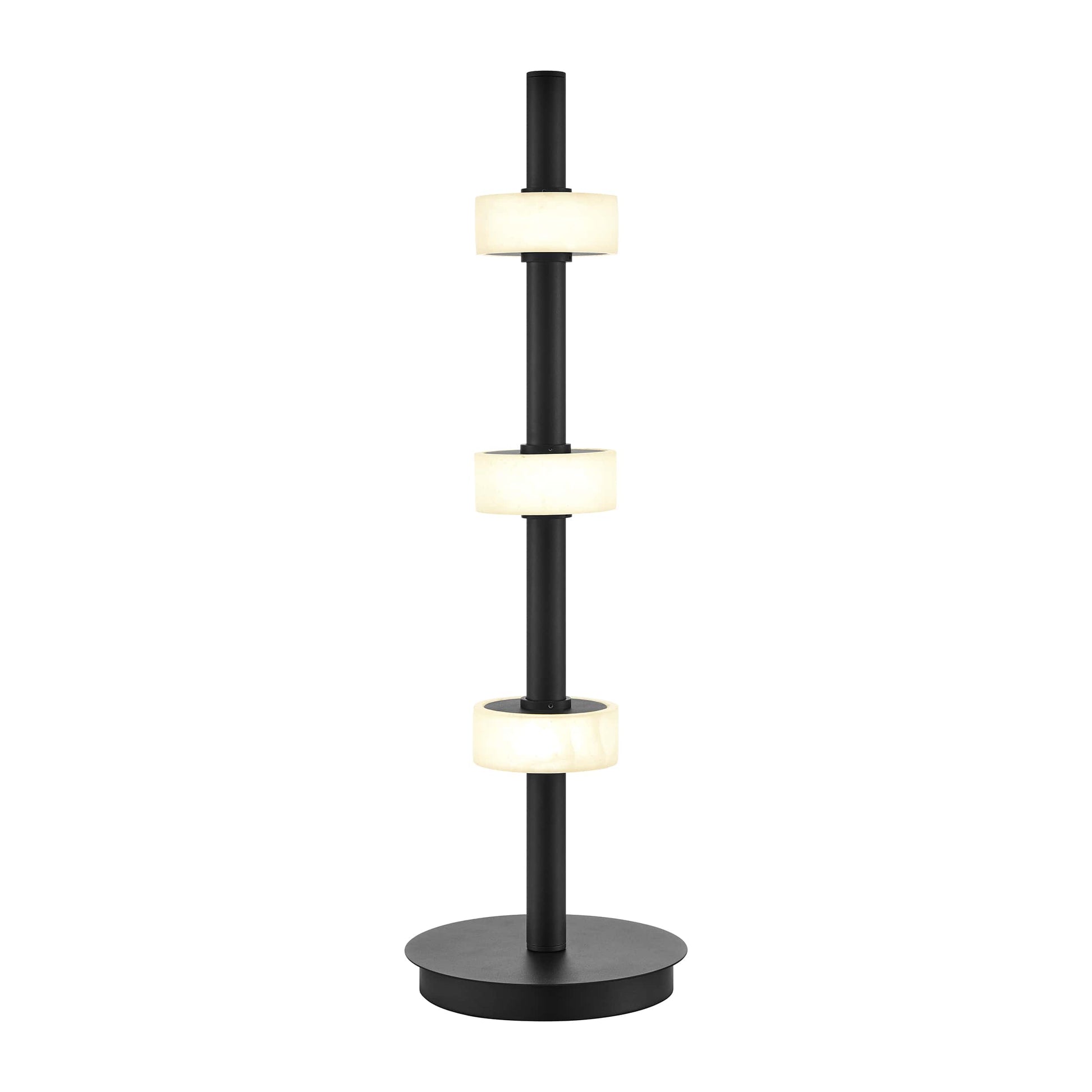 Aluminum and Spanish Alabaster Table Lamp Black by Finesse Decor TL-DS25-1B