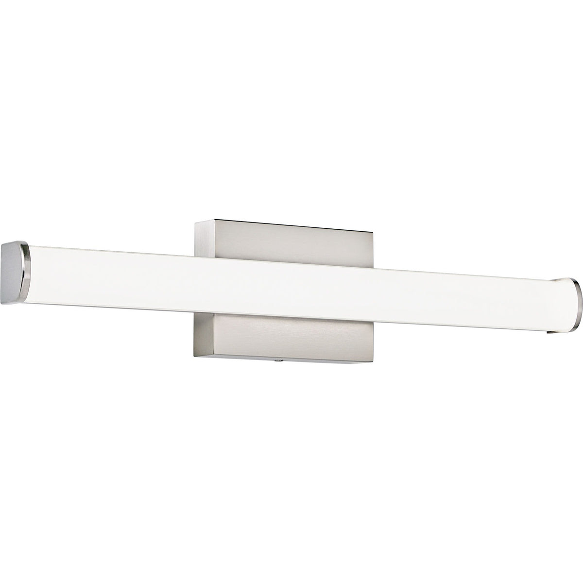Satin Nickel Basis 24 bath bar, three-quarter view