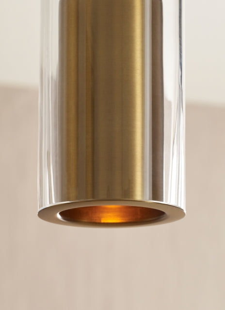 Captra Pendant Satin Nickel Clear by Visual Comfort