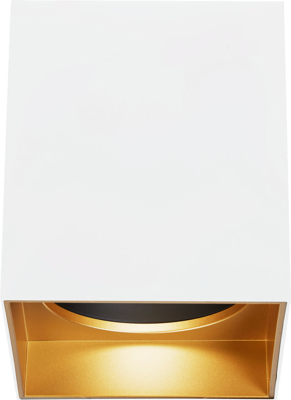 Exo 6 LED Flush Mount in Matte White/Gold Haze, product photo