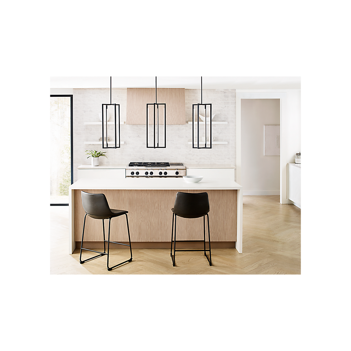 Kenway 25 Geometric Frame Pendant – in a room setting