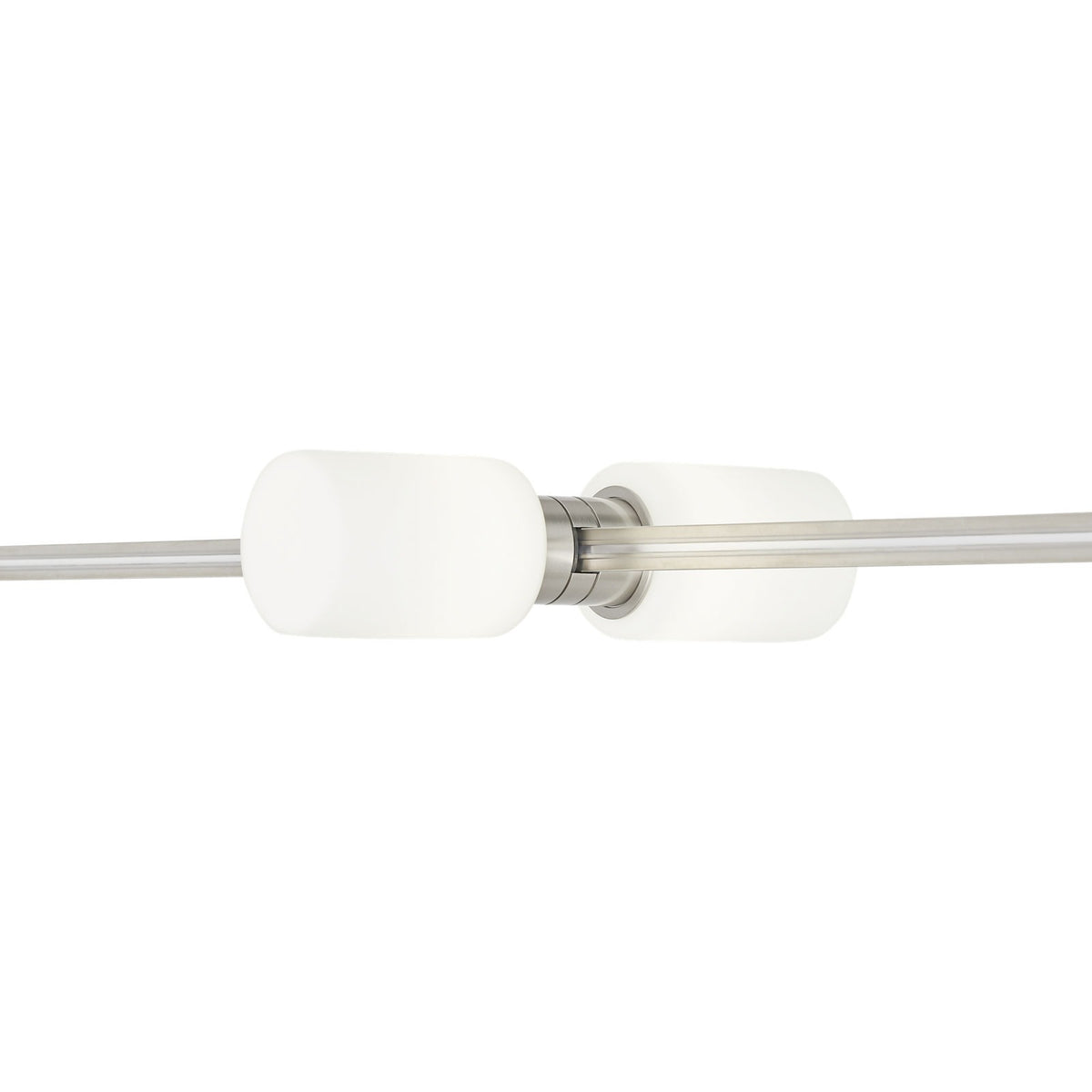 Visual Comfort Cylinders in Satin Nickel, Horizontal, close-up