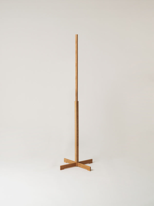 TMM parchment shade floor lamp with beech wood structure styled in luxury hotel suite and lounge area