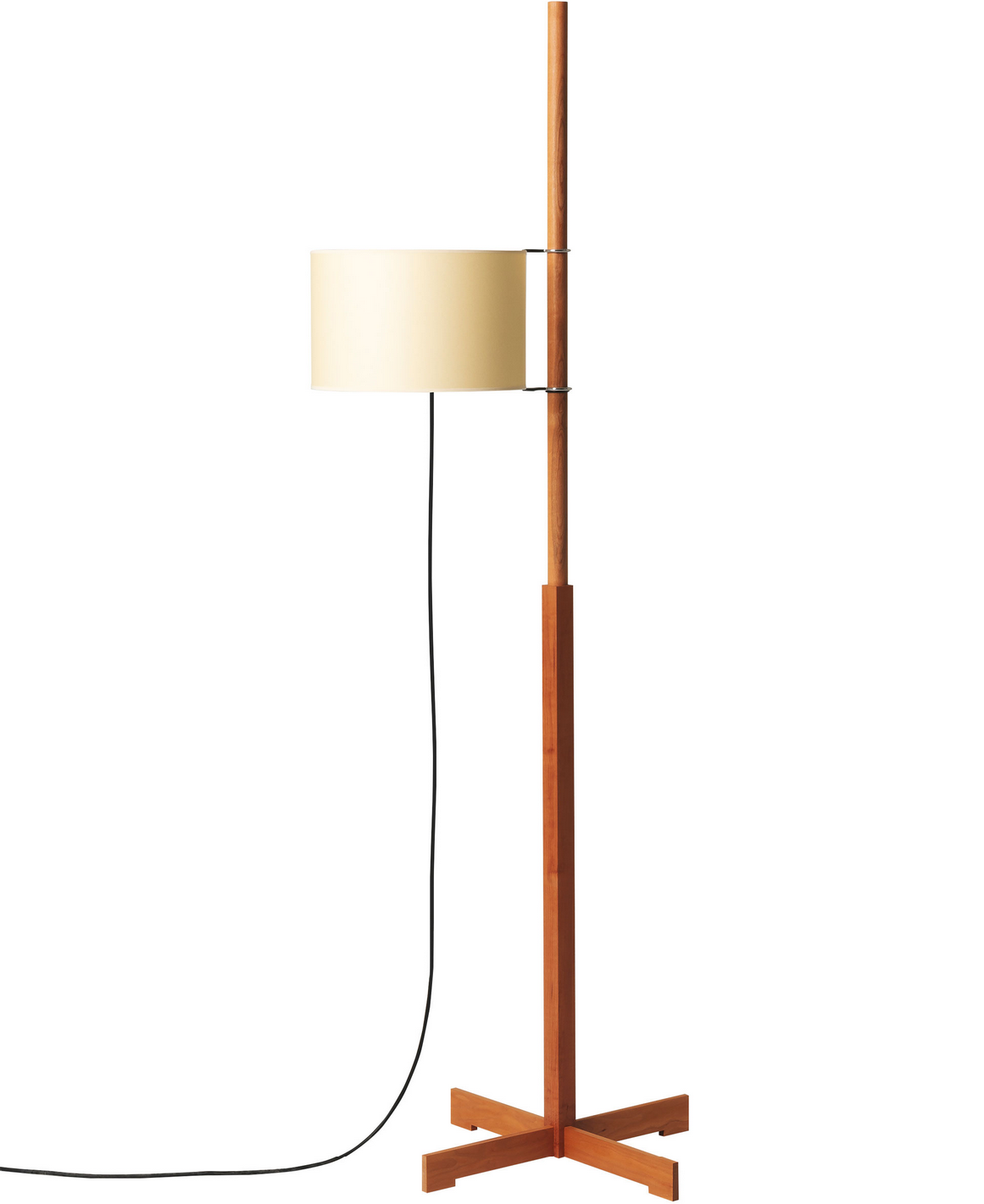 Modern cherry wood floor lamp with soft diffused light for residential and hospitality interiors