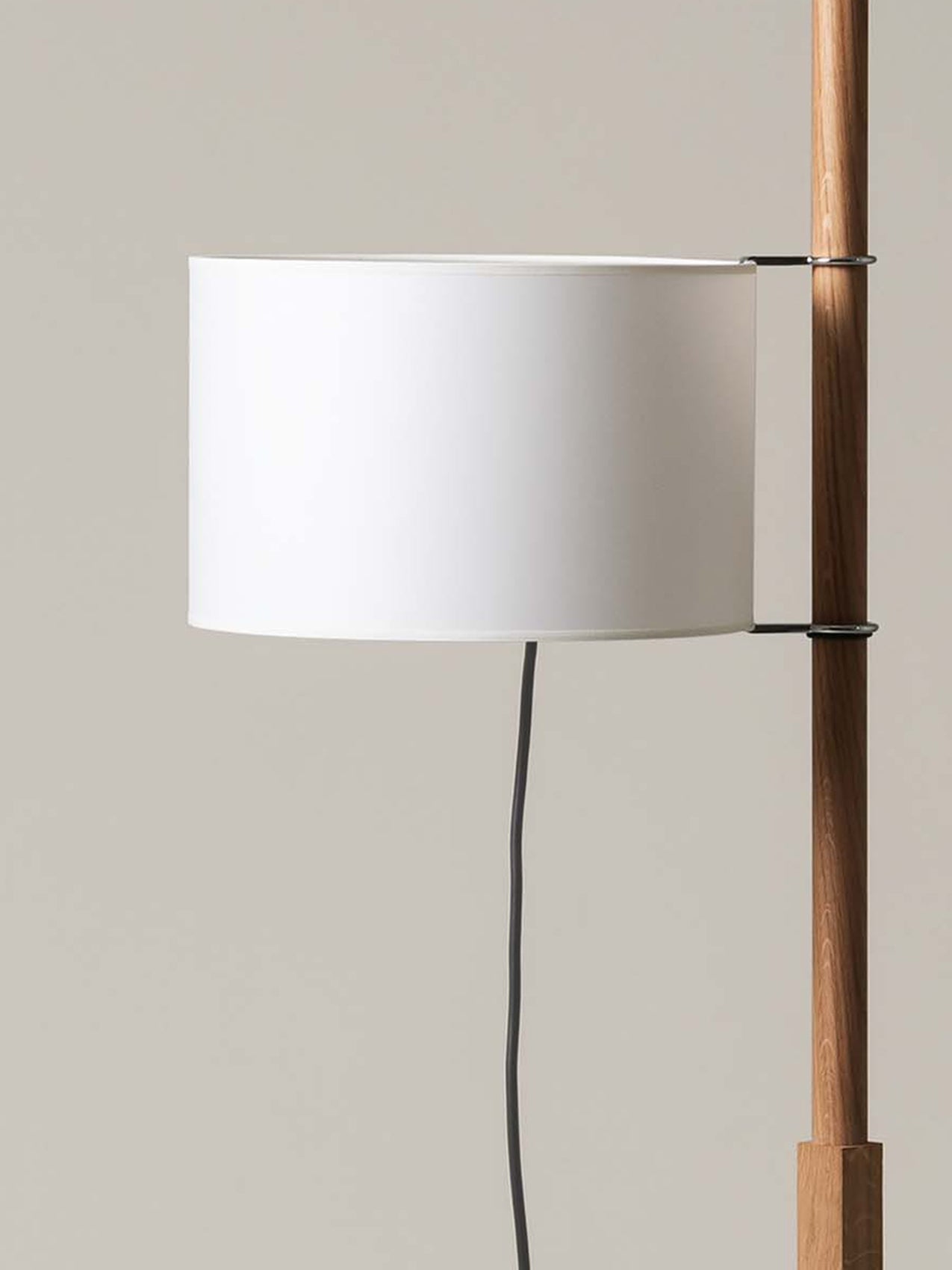 Santa & Cole floor lamp with pull-cord switch and ambient lighting for hospitality interiors with white parchment