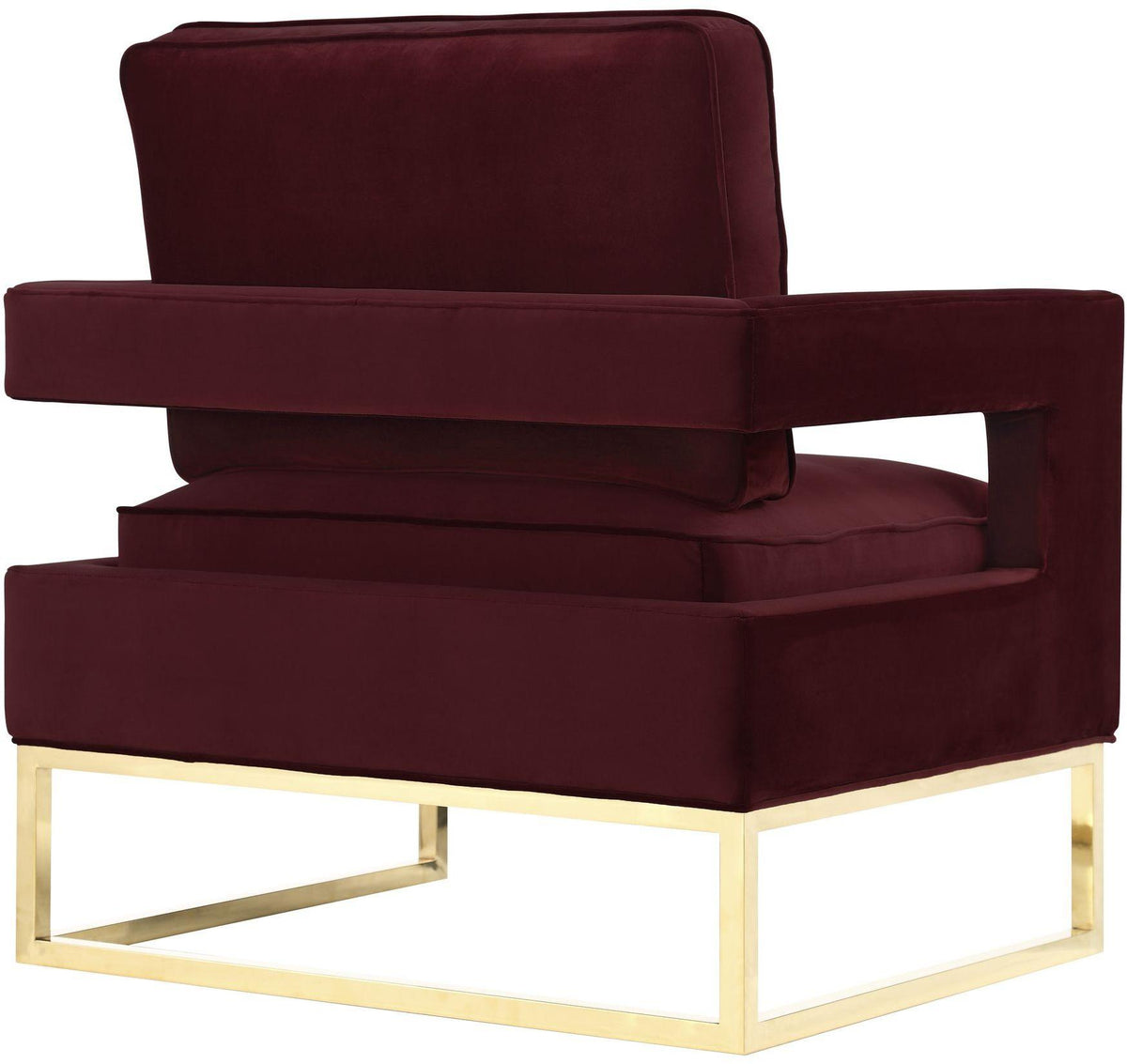 Avery Maroon Performance Velvet Accent Chair by TOV Furniture – photo 4 of 6