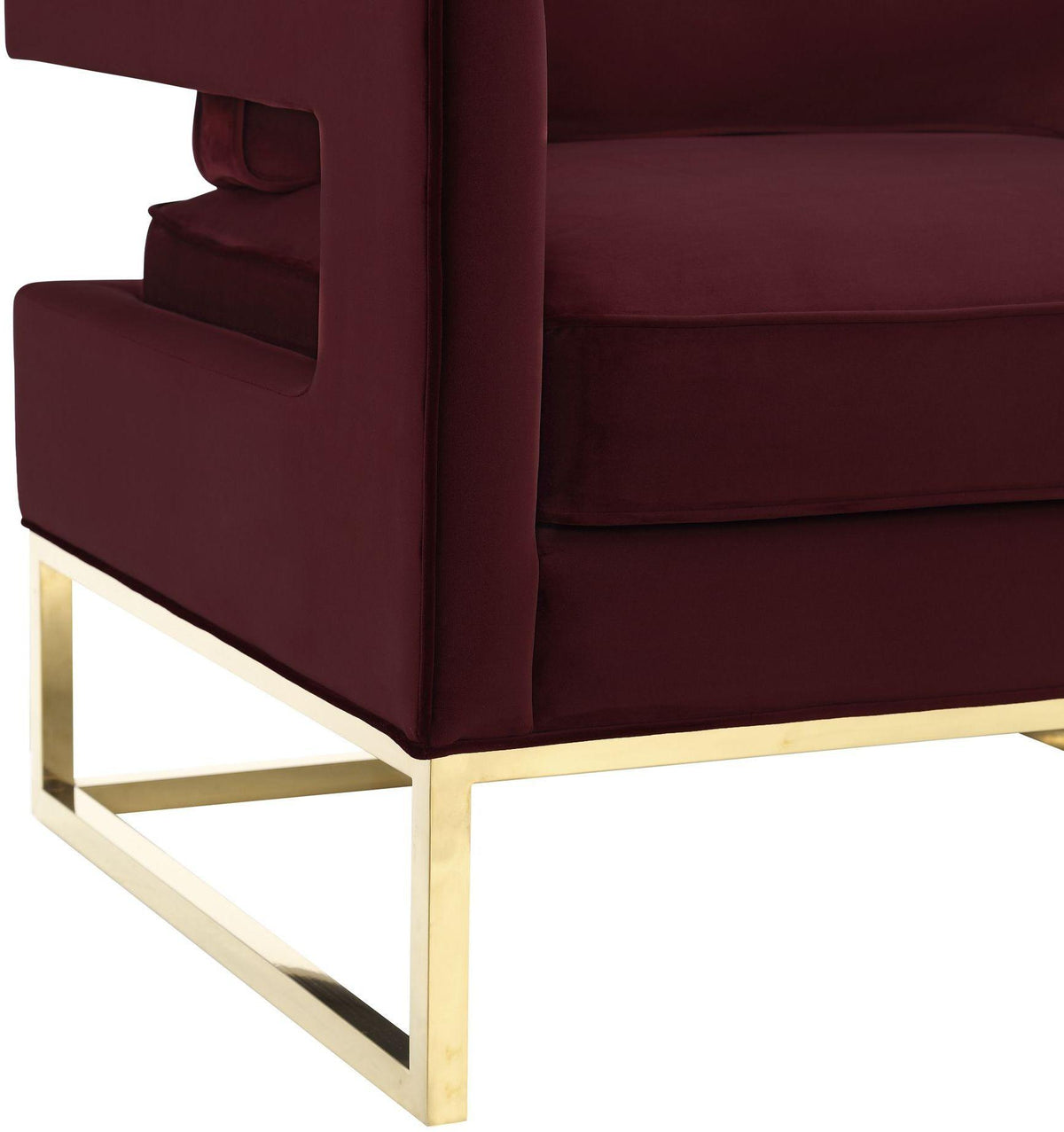 Avery Maroon Performance Velvet Accent Chair by TOV Furniture – photo 5 of 6