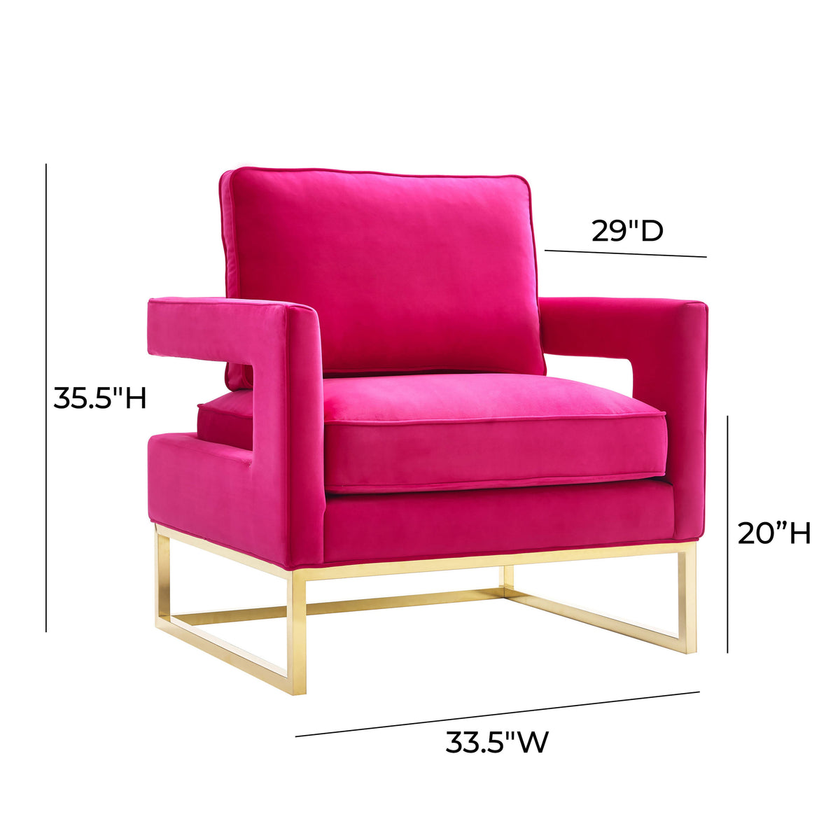 Avery Pink Performance Velvet Accent Chair by TOV Furniture – photo 6 of 6