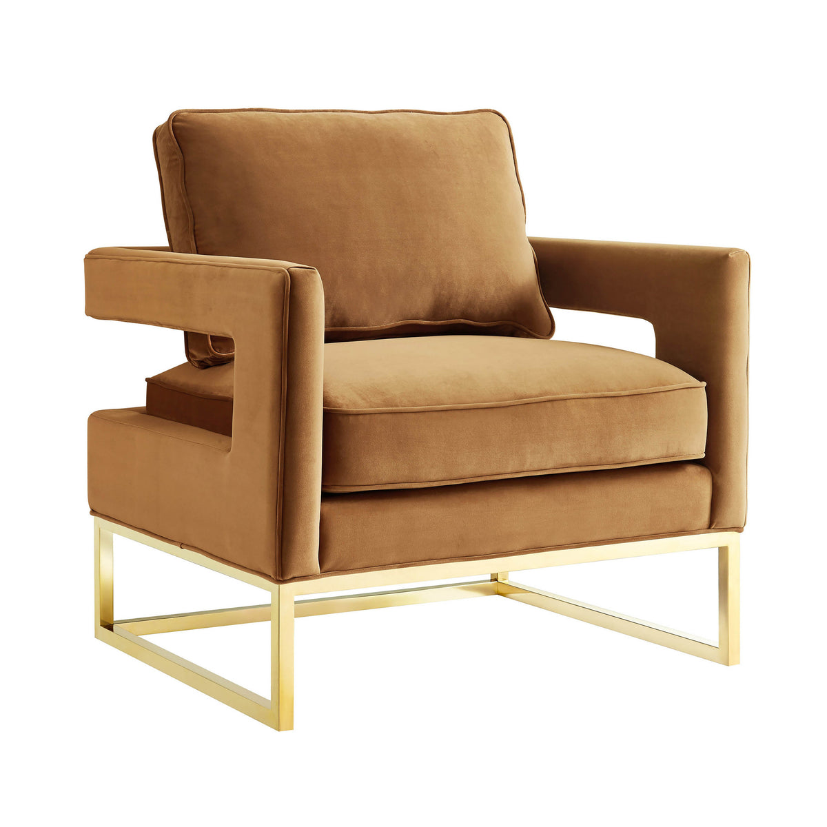 Avery Cognac Performance Velvet Accent Chair by TOV Furniture – photo 1 of 6