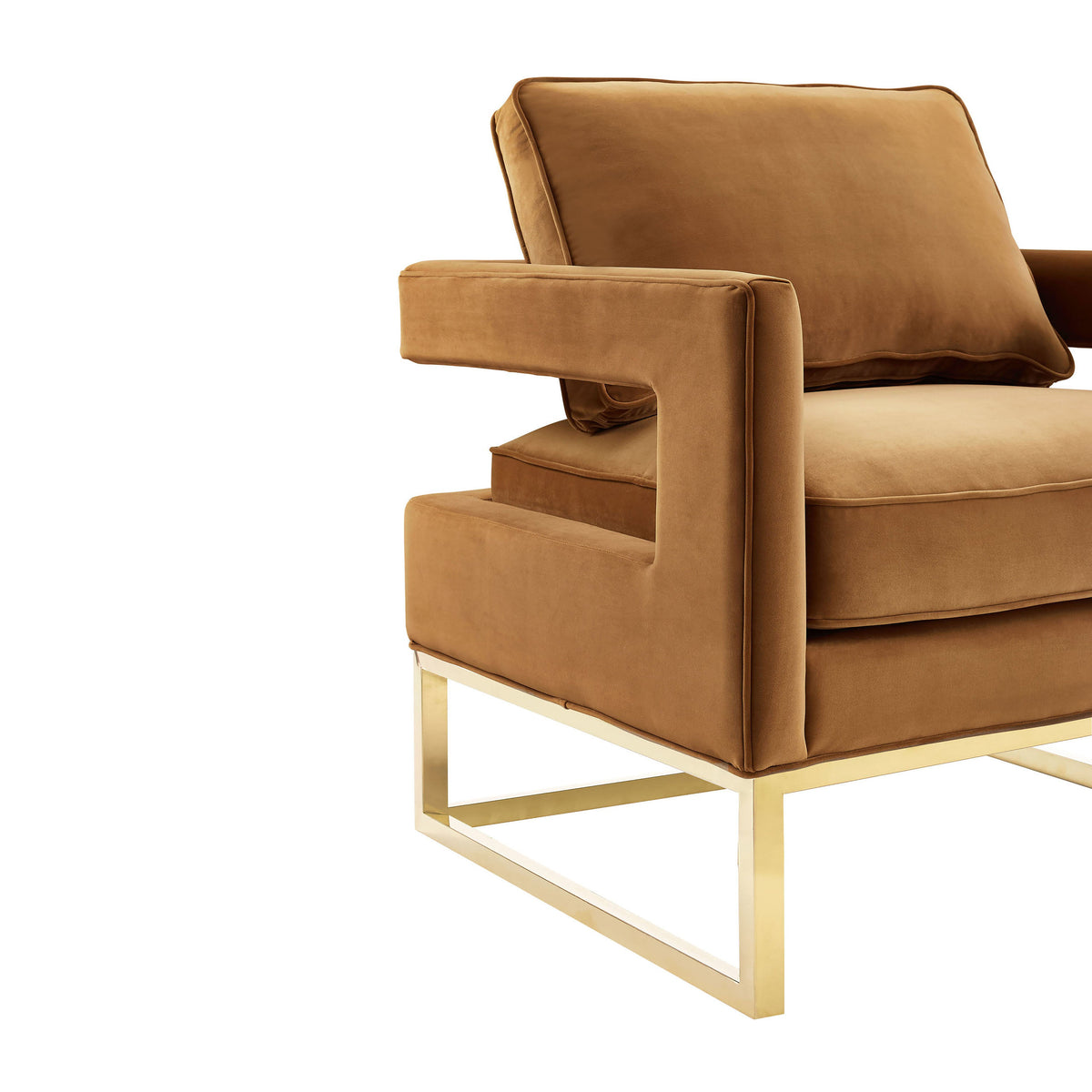 Avery Cognac Performance Velvet Accent Chair by TOV Furniture – photo 5 of 6