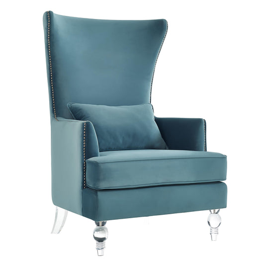 Bristol Tall Wingback Chair Sea Blue by Tov Furniture