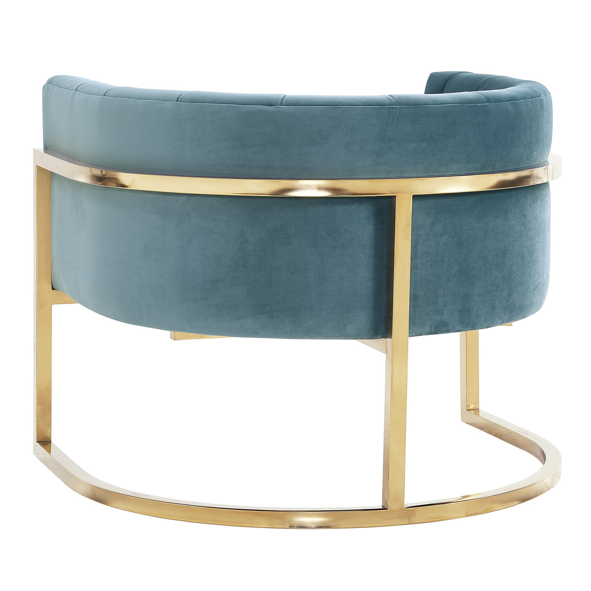 Magnolia Performance Velvet Accent Chair - Gold Base in Sea Blue by TOV Furniture – photo 4 of 6