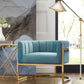 Magnolia Velvet Accent Chair With Gold Base by TOV S6158