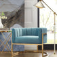 Magnolia Velvet Accent Chair With Gold Base by TOV S6151