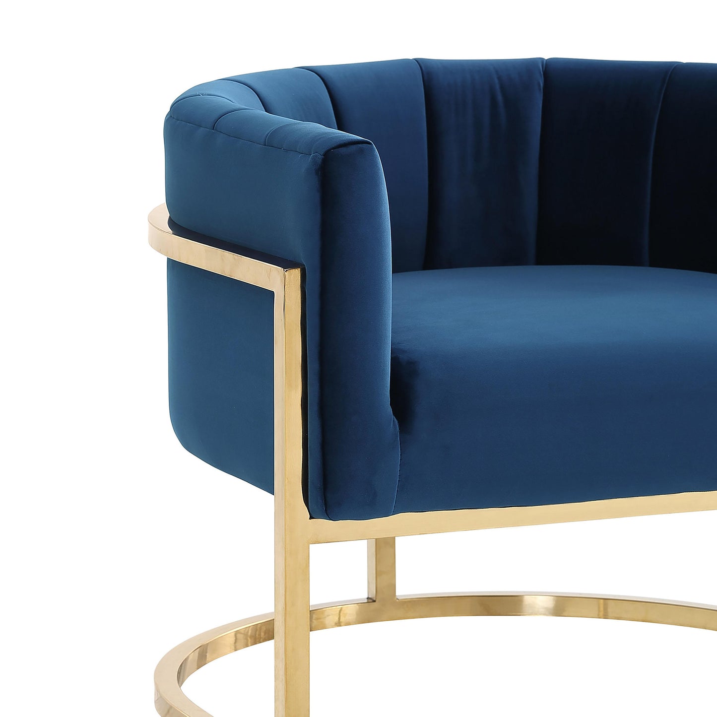 Magnolia Velvet Accent Chair With Gold Base by TOV S6427
