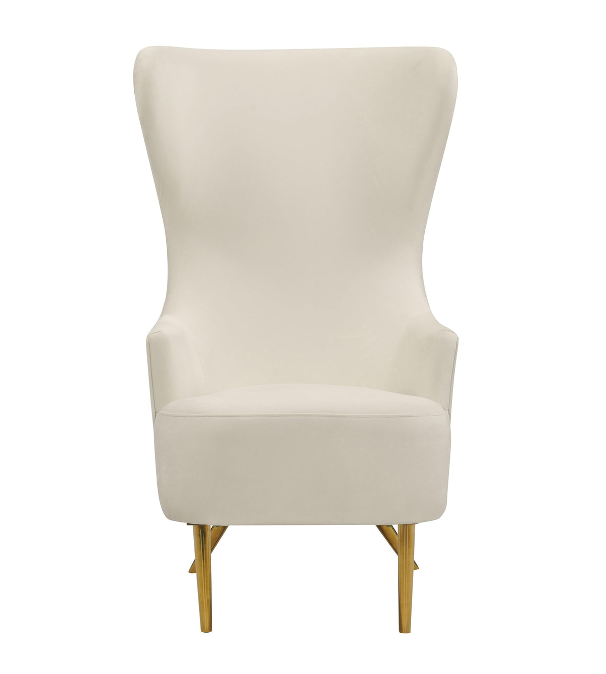 Julia Performance Velvet Wingback Accent Chair in Cream by TOV Furniture – photo 2 of 6