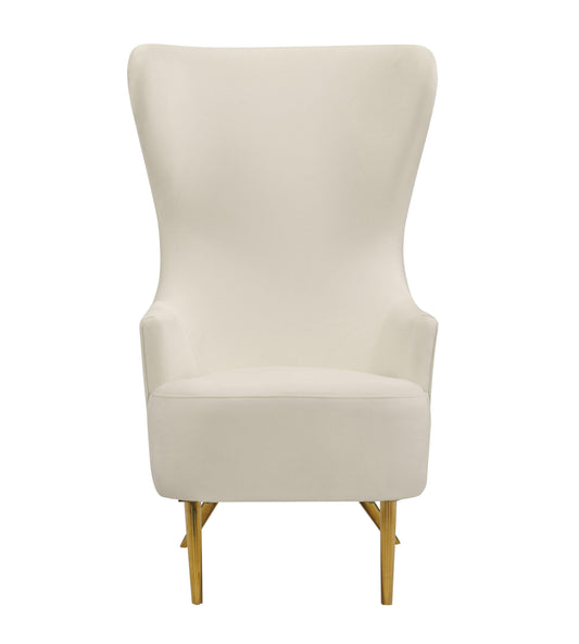 Julia Performance Velvet Wingback Accent Chair in Cream by TOV Furniture – photo 2 of 6