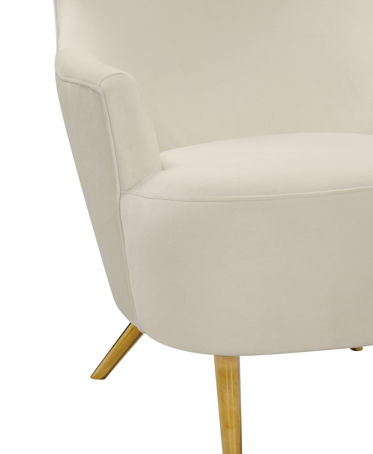 Julia Performance Velvet Wingback Accent Chair in Cream by TOV Furniture – photo 4 of 6