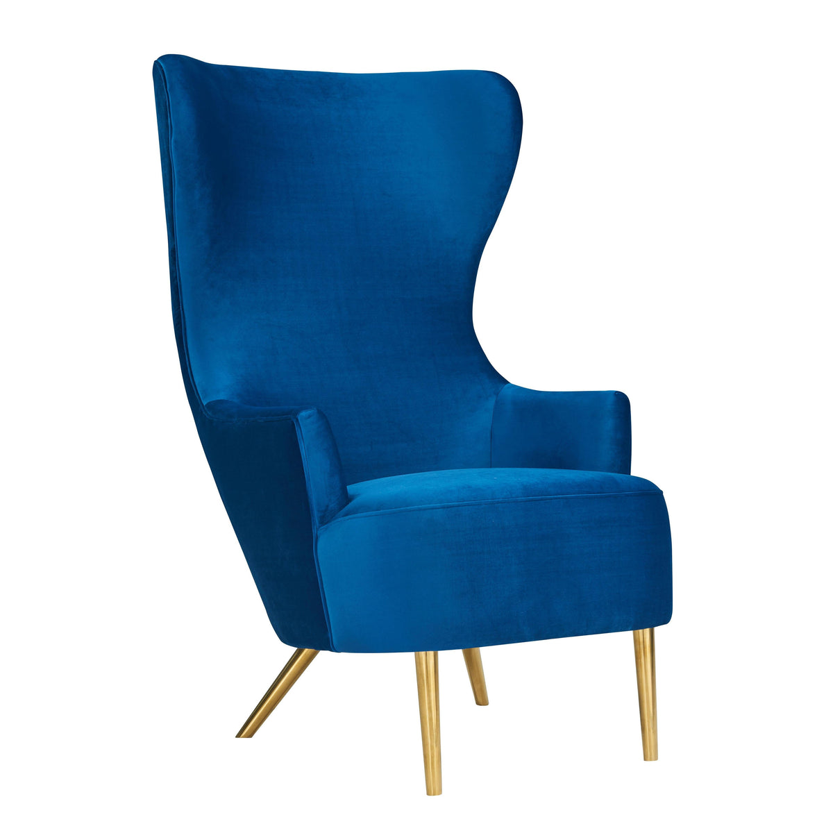 Julia Performance Velvet Wingback Accent Chair in Navy by TOV Furniture – photo 1 of 7