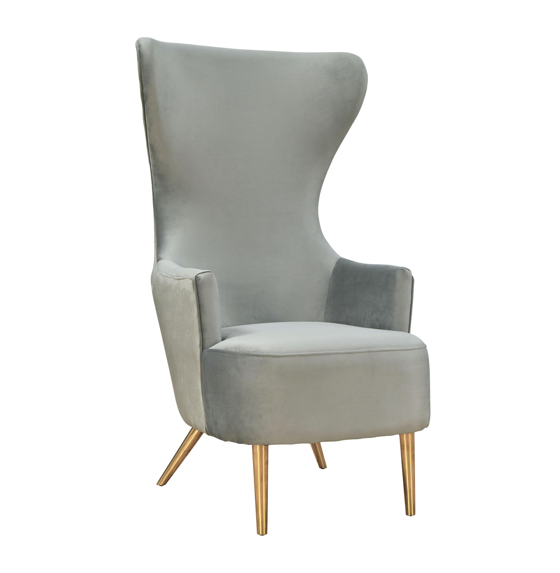 Julia Velvet Wingback Chair by TOV A2046 Gr