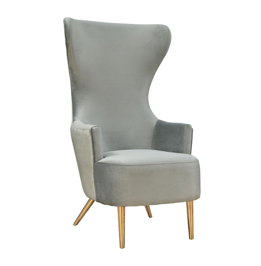 Julia Velvet Wingback Chair by TOV A2046 Gr
