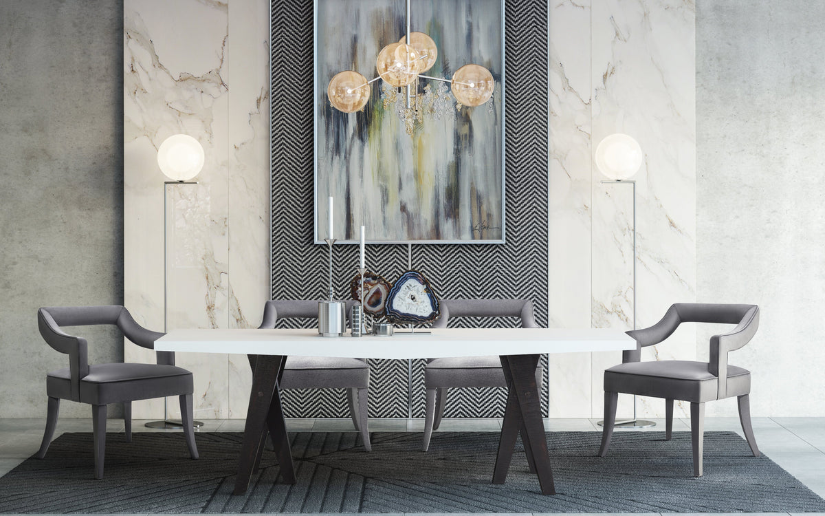 Tiffany Grey Performance Velvet Dining Chair by TOV Furniture – photo 2 of 7