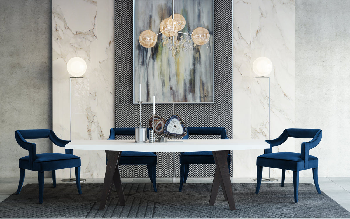 Tiffany Navy Performance Velvet Dining Chair by TOV Furniture – photo 2 of 7