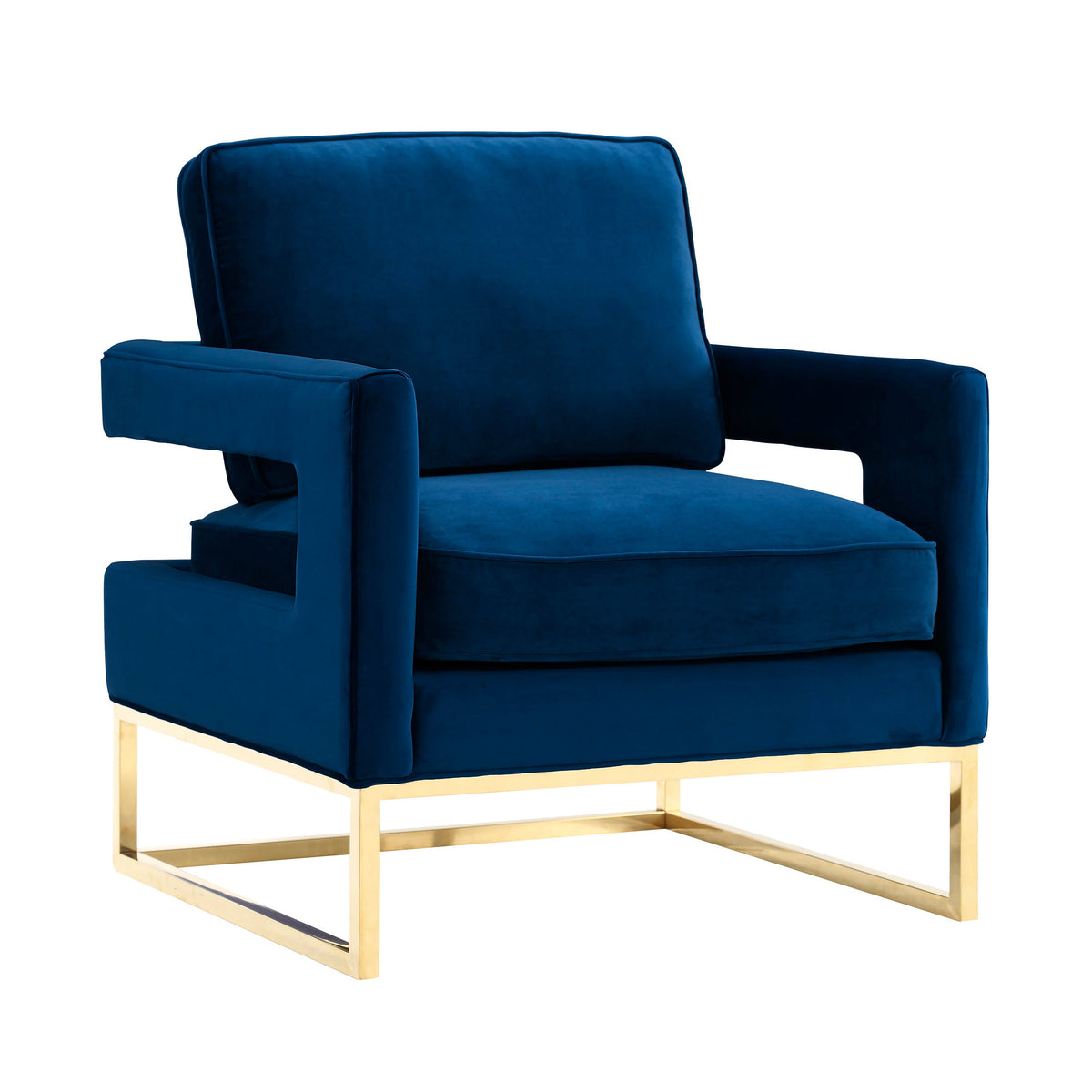 Avery Navy Performance Velvet Accent Chair by TOV Furniture – photo 1 of 6
