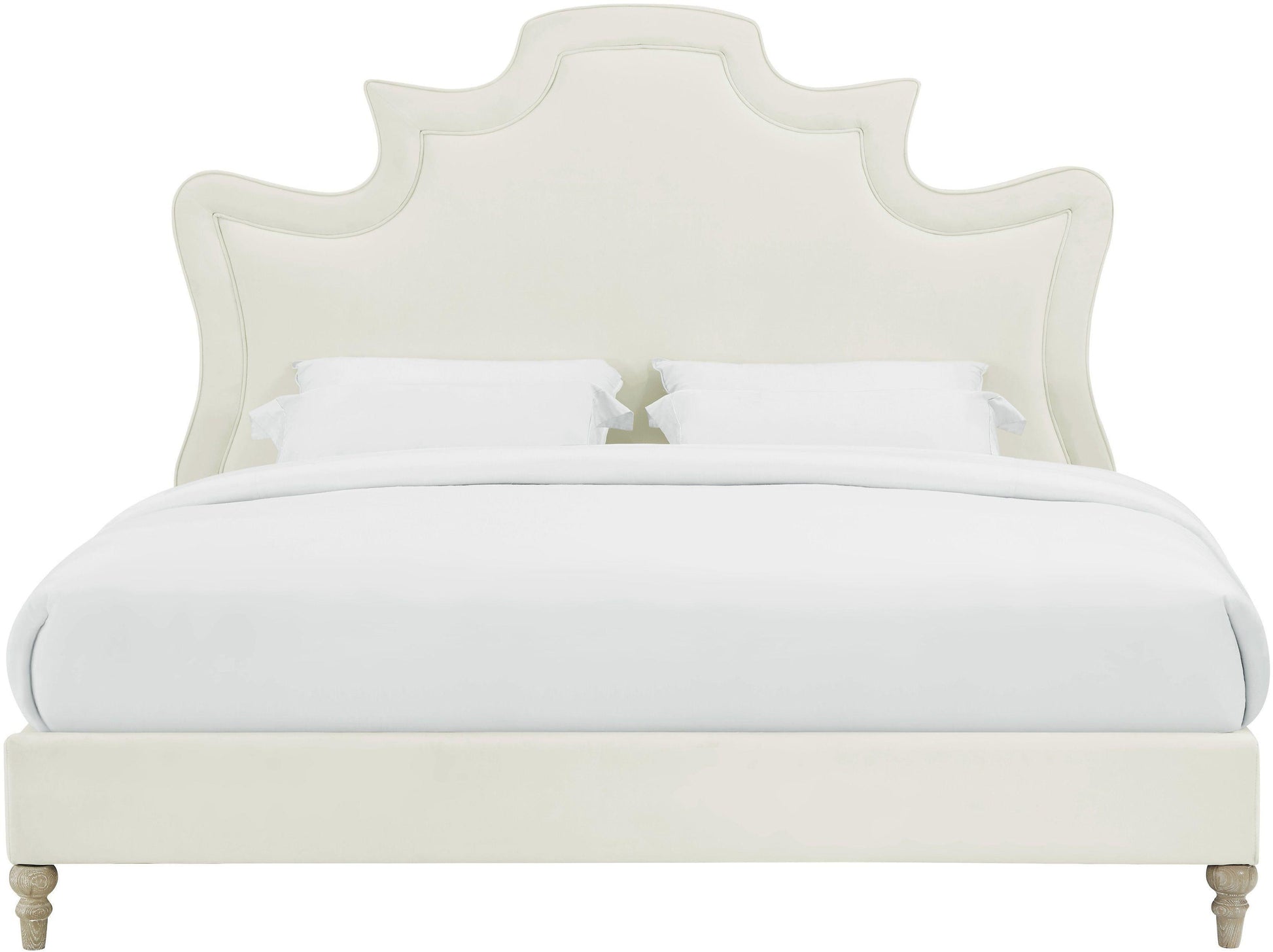 Serenity Cream Velvet Bed by TOV B105