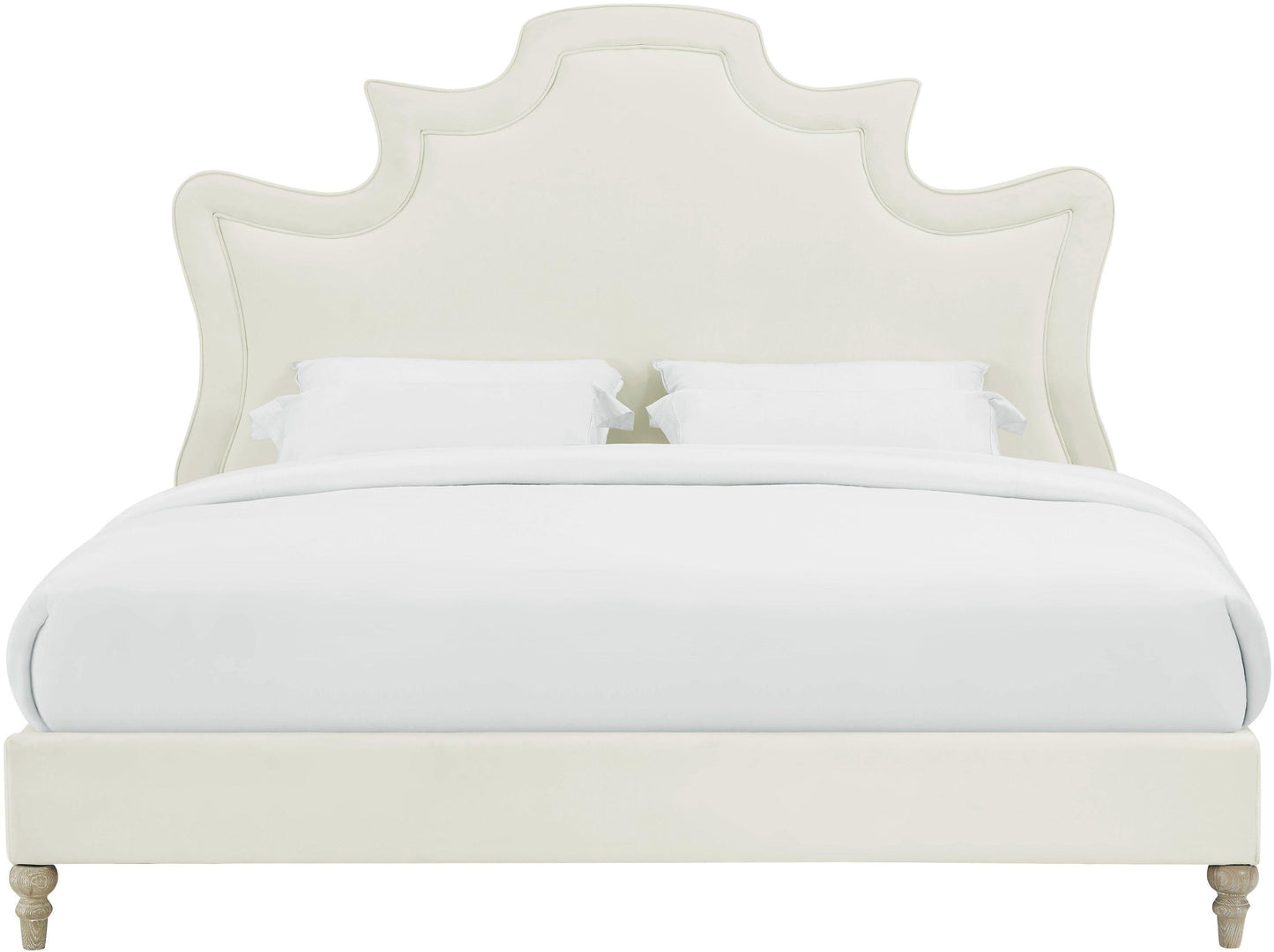 Serenity Cream Velvet Bed by TOV B105