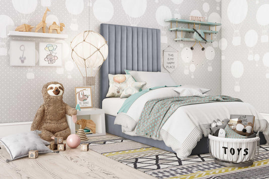 Arabelle Grey Performance Velvet Bed in Twin by TOV Furniture – photo 2 of 8